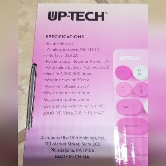 Up-Tech Emoji Wireless Keyboard (Pink) - Picture 2 of 3